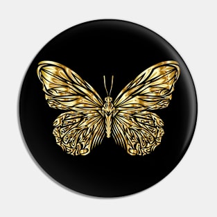 Ornate Golden Butterfly Pin