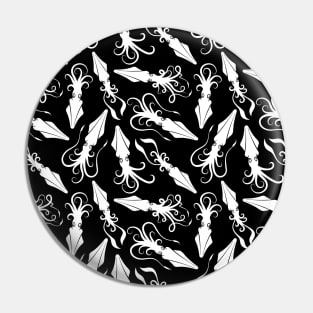 White Squids Pattern Pin