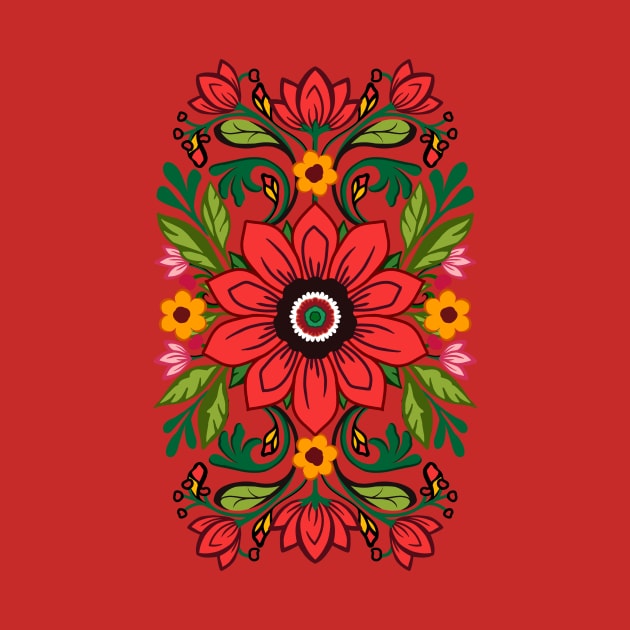 Hungarian Folk Floral symmetrical by Charmycraft