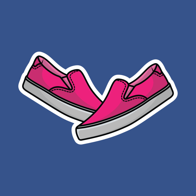 Pair Of Running Shoes Sticker vector illustration. Fashion object icon design concept. Boys outdoor fashion shoes sticker vector design with shadow. by AlviStudio