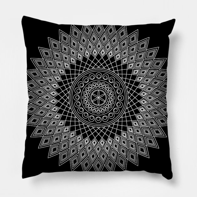 Pointed mandala (invert) Pillow by hedehede