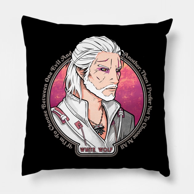 Lesser, Greater, Middling Evil [FIRE] Pillow by Lix