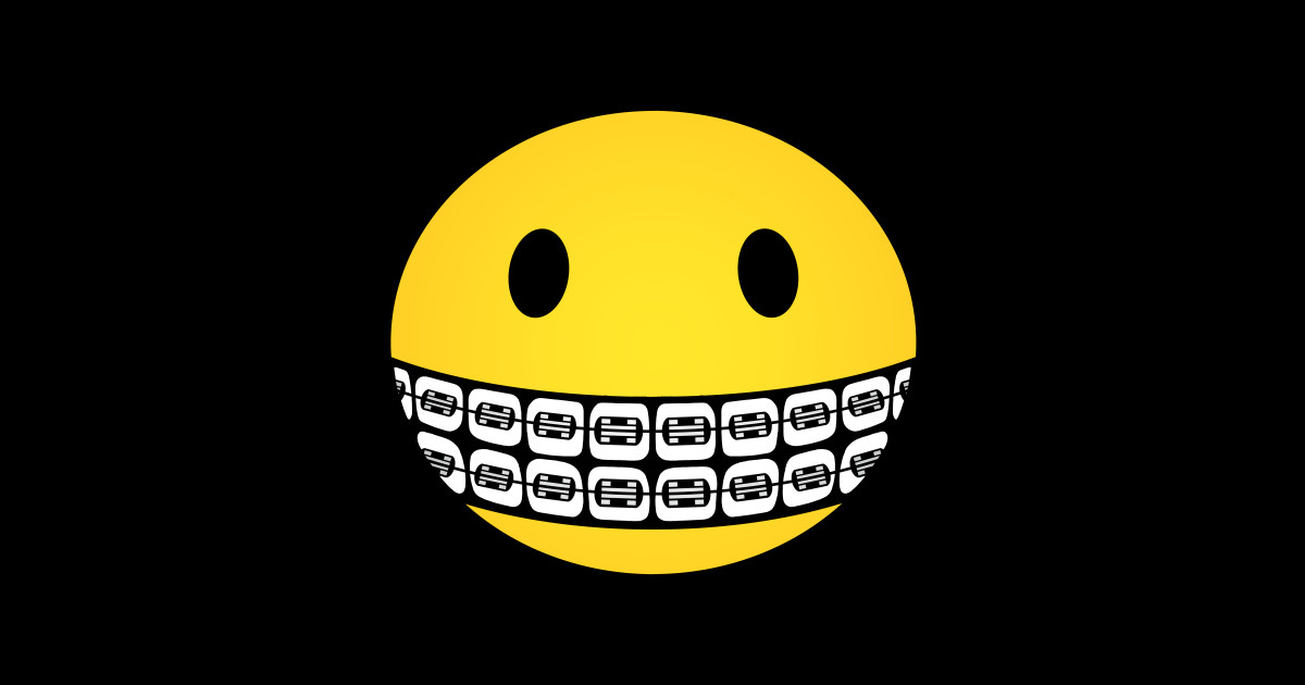 Brace Face Smiley! Braces Sticker TeePublic