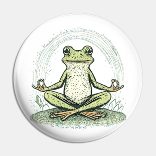 Meditating frog Pin