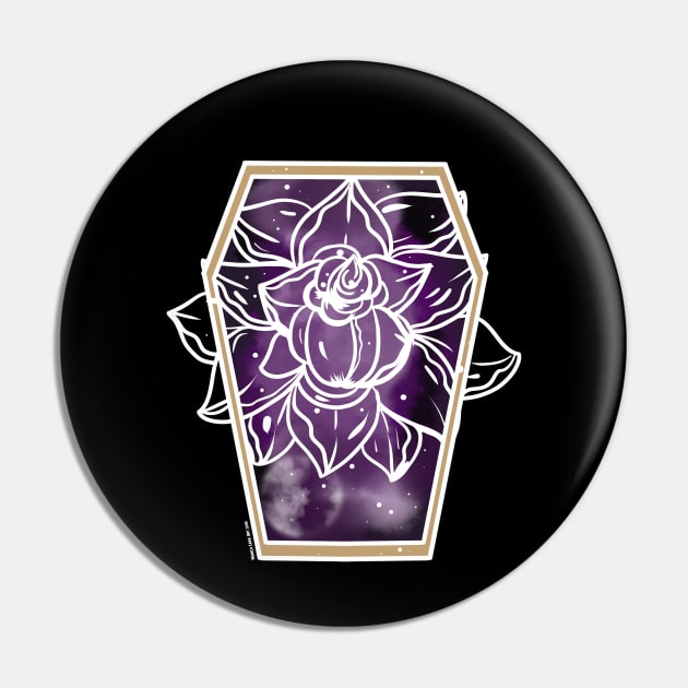 Colorless Coffin Roses Pin by MonicaLaraArt