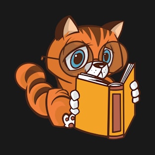 Nerd Cat Reading A Book T-Shirt