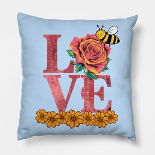 Love: Rose, Daisy and Bee Pillow