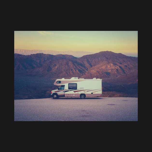 Retro RV Camper In The Desert by mrdoomits