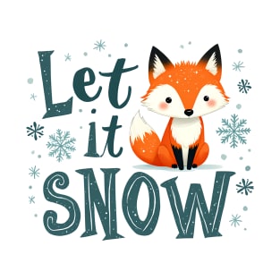 Cute Fox Let It Snow Christmas T-Shirt