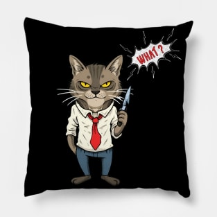 Cat What  mafia cat Pillow