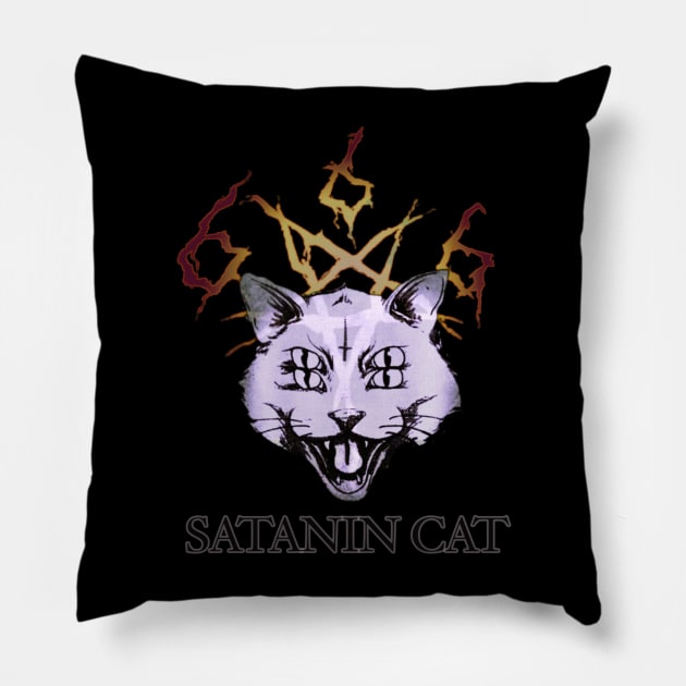 Satanin cat Pillow by ZIID ETERNITY