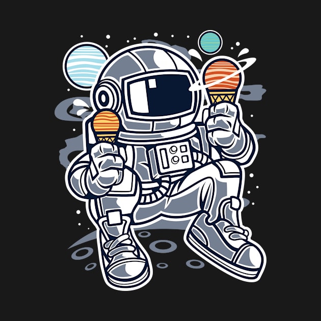 Astronaut Eating Ice Cream Planets by nissiu