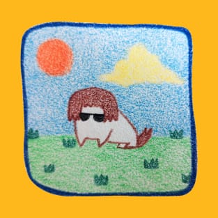 Doge sunglasses, Character dog, Pencil color drawing T-Shirt