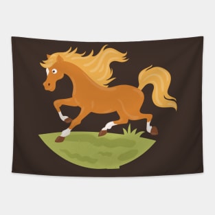 Horse hand Drawn Cartoon Tapestry