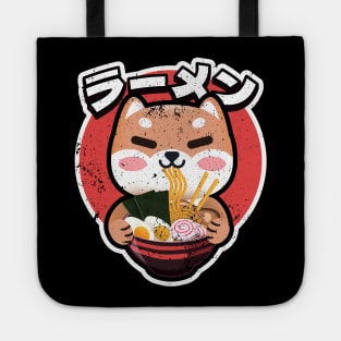 Cute Shiba inu Eating Ramen Kawaii Retro Vintage 90s Vibes Tote