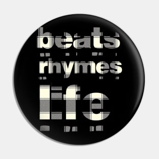 beats rhymes life (plaid bw) Pin