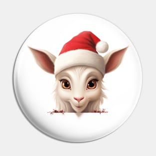 Christmas Peeking Baby Goat Pin