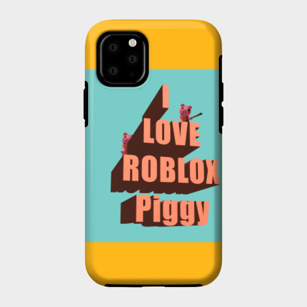 I Love Roblox Piggy Design Roblox Piggy Phone Case Teepublic - roblox logo game oof single line metal texture gamer roblox mask teepublic