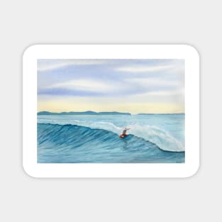 Morning Surf Watercolor Surf Art Magnet