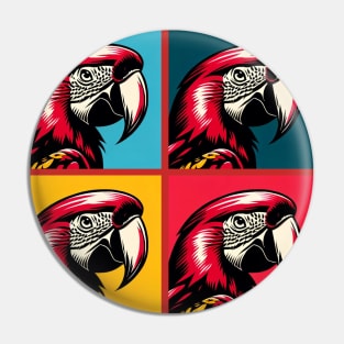 Pop Scarlet Macaw Art - Cool Birds Pin