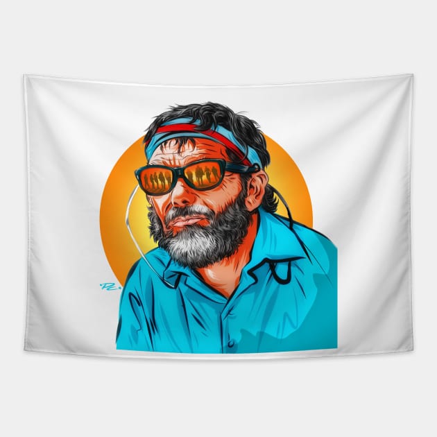 Sam Peckinpah - An illustration by Paul Cemmick Tapestry by PLAYDIGITAL2020