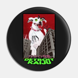 Dorasaurus Says Don't Get Me Started! - Pete Coe's Detroit Kaiju series Pin