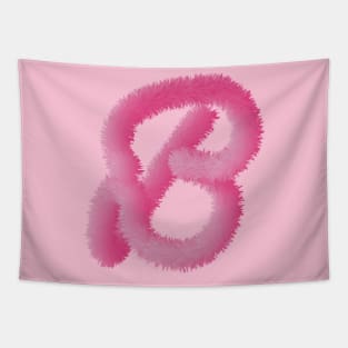 B Pink Animal Initials Tapestry