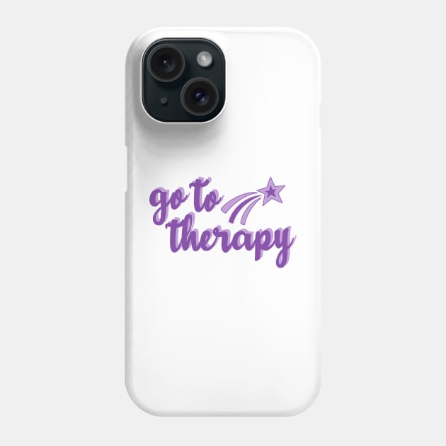 Go To Therapy Purple Shooting Star Phone Case by GrellenDraws