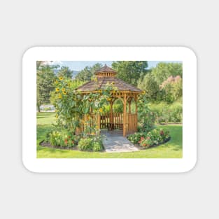 Garden Gazebo and Flowers in Summer Magnet