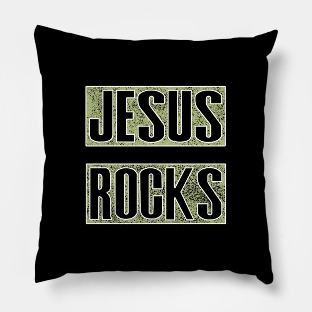 Jesus Rocks Christian Pillow by thefriendlyone