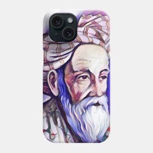 Omar Khayyam Pink Portrait | Omar Khayyam Artwork 8 Phone Case