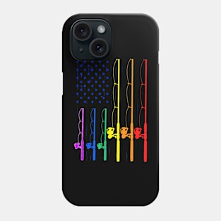 LGBT Pride Spinning Rod Fishing Pole USA Flag Phone Case