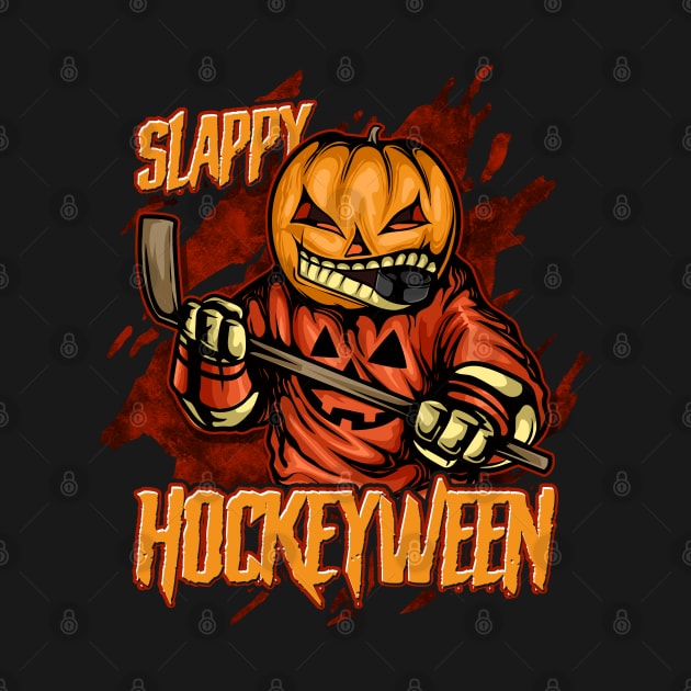 Hockey Slappy Hockeyween Sports Humor by E