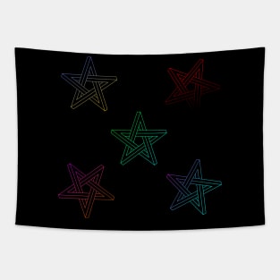 Imposible stars, colorful spectral radiant design Tapestry