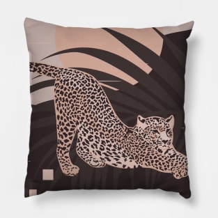 Nomade Night / Cheetah and Palm Leaf Pillow