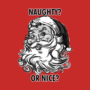 Retro Vintage Santa Claus Naught or Nice T-Shirt