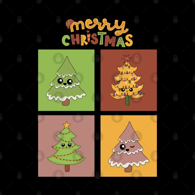 Kawaii Christmas Tree Merry Christmas by BadDesignCo