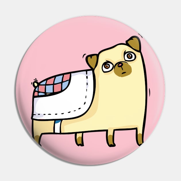 I love Pugs 01 Pin by TeesByKimchi