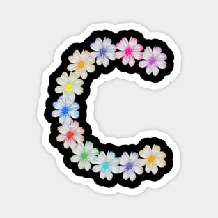 Letter C, flower, cosmos flowers, floral, nature Magnet