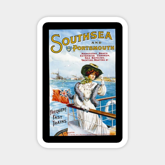 Vintage Travel Poster  - Portsmouth Magnet by Starbase79