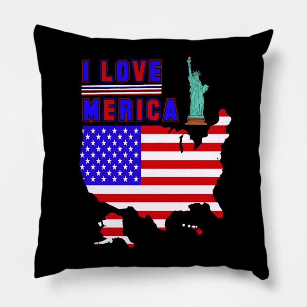 I love Merica Pillow by Artardishop