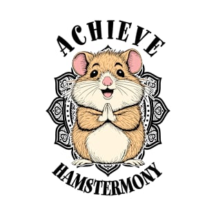 Hamster Yoga Funny Hamstermony Harmony Meditation Mandala T-Shirt