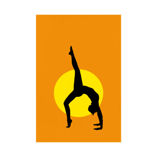 ArtStation66 - Chakrasana - The Wheel Yoga Pose Silhouette Design T-Shirt