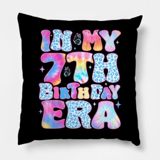 In My 7th Birthday Era Retro 7 Year Old 7th Birthday Girl Pillow