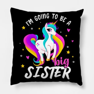 Going To Be A Big Sister Unicorn Girls Siblings Pillow