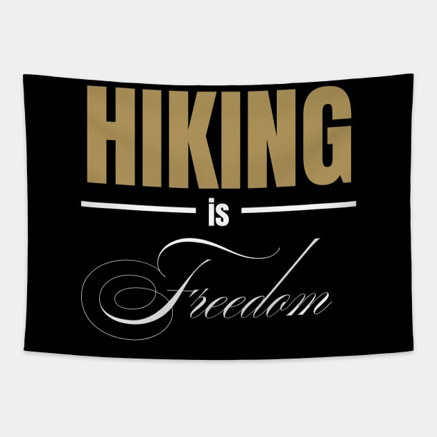 HIKING IS Freedom (DARK BG) | Minimal Text Aesthetic Streetwear Unisex Design for Fitness/Athletes/Hikers | Shirt, Hoodie, Coffee Mug, Mug, Apparel, Sticker, Gift, Pins, Totes, Magnets, Pillows Tapestry by design by rj.