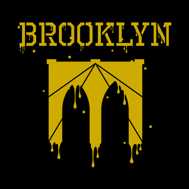 Brooklyn Bridge Paint Drip Gold by rydr2103