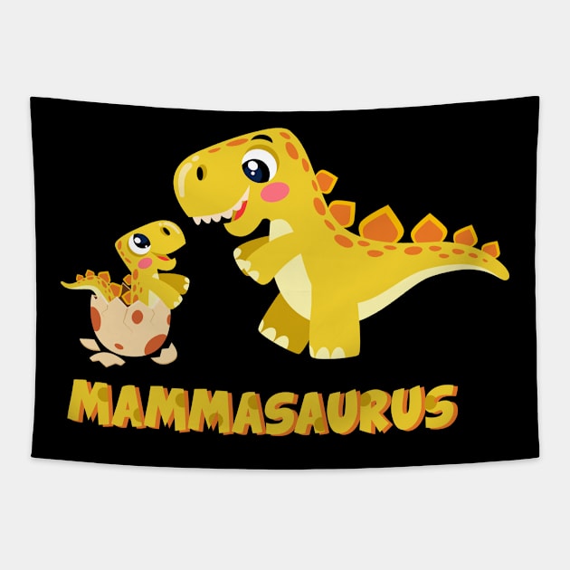 Mammasaurus mamma dino Tapestry by Messy Nessie