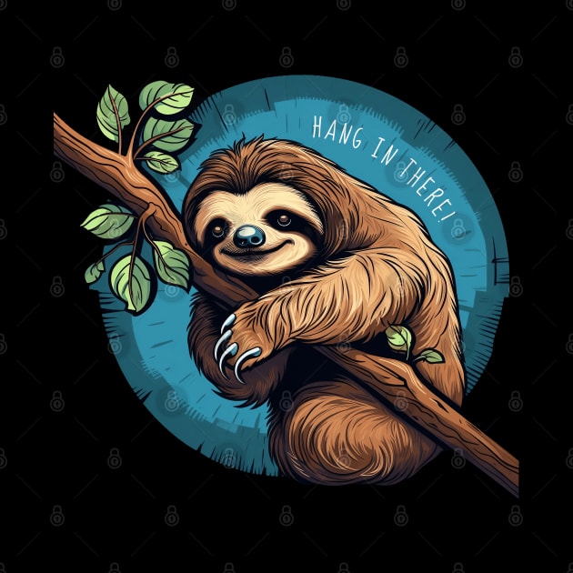 Hang in There Cute Sloth by origato