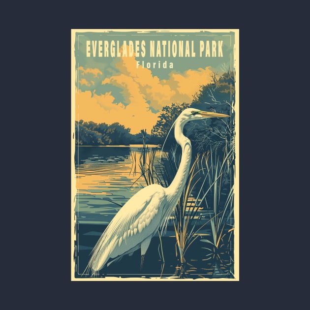 Everglades National Park Vintage Travel  Poster by GreenMary Design